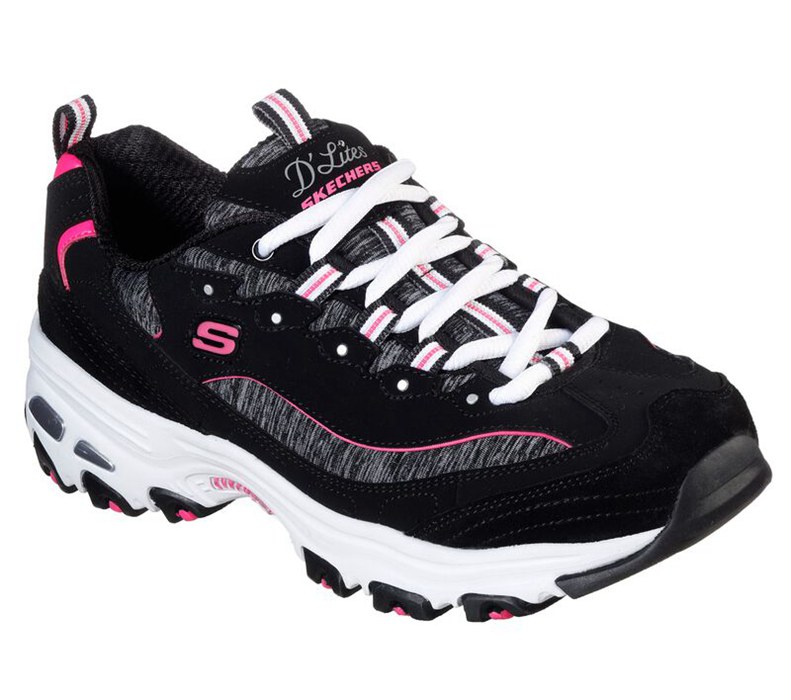 Skechers Dam Svarta/Rosa Sneakers - D'lites - Me Time - Sverige (WLBST-8163)